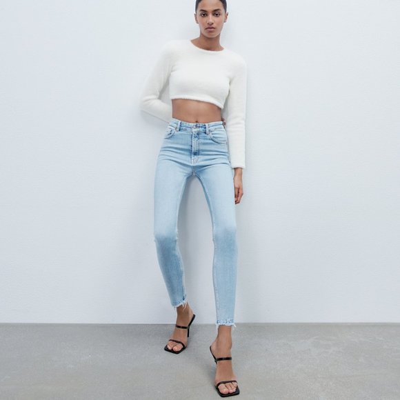 NWT Zara SKINNY VINTAGE JEANS LIGHT BLUE - Picture 3 of 11